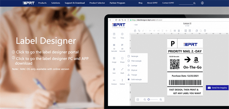 iDPRT Etiket Tasarımcısı Software Interface