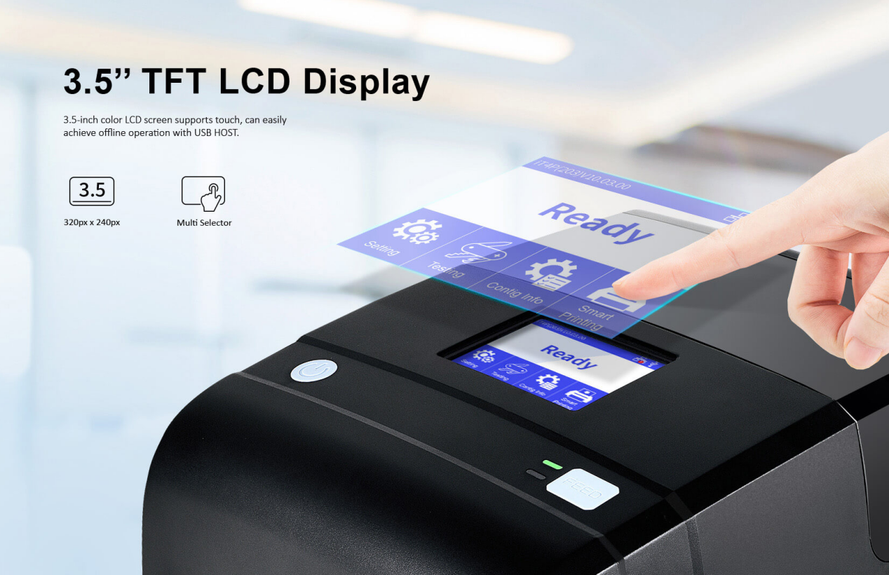 iDPRT iT4R RFID etiket yazıcısı 3.5 inç LCD görüntüsü.png ile